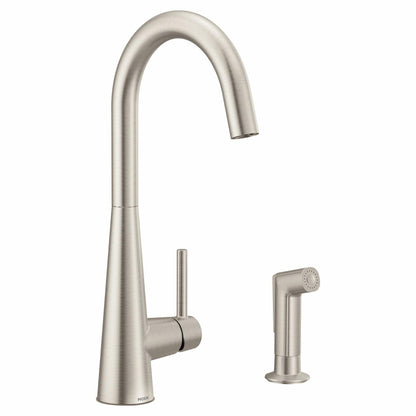 MOEN Sleek 7870SRS One-Handle High Arc Kitchen Faucet with Side Spray in Spot Resist Stainless - Like New
