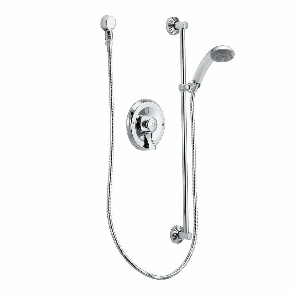 Moen 8346 Commercial Posi-Temp Pressure Balancing 4 Port Cycling Valve Hand Shower System 2.5 gpm, Chrome