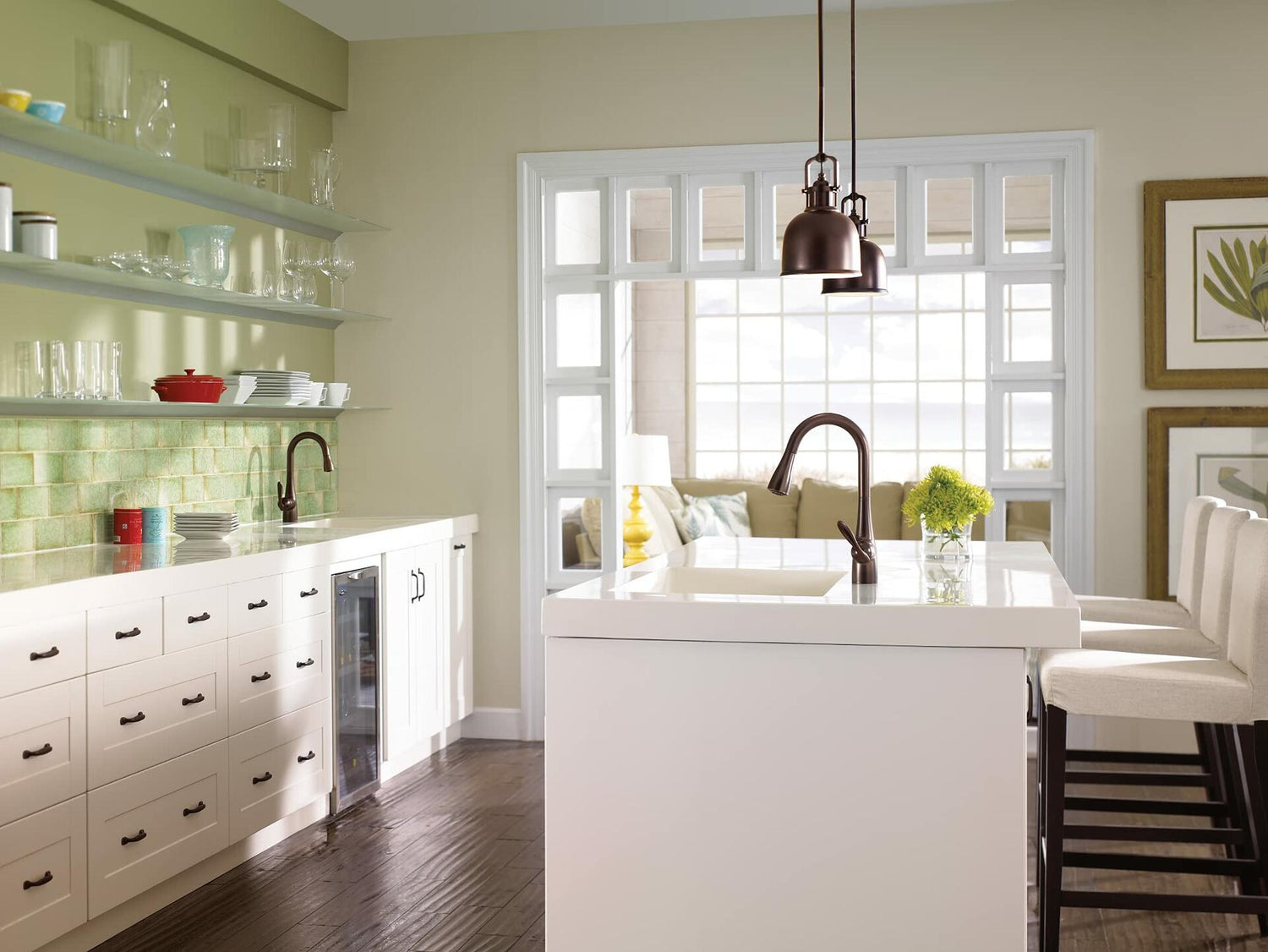 Moen 5995ORB Arbor One Handle High Arc Pulldown Bar Faucet with Reflex, Oil Rubbed Bronze