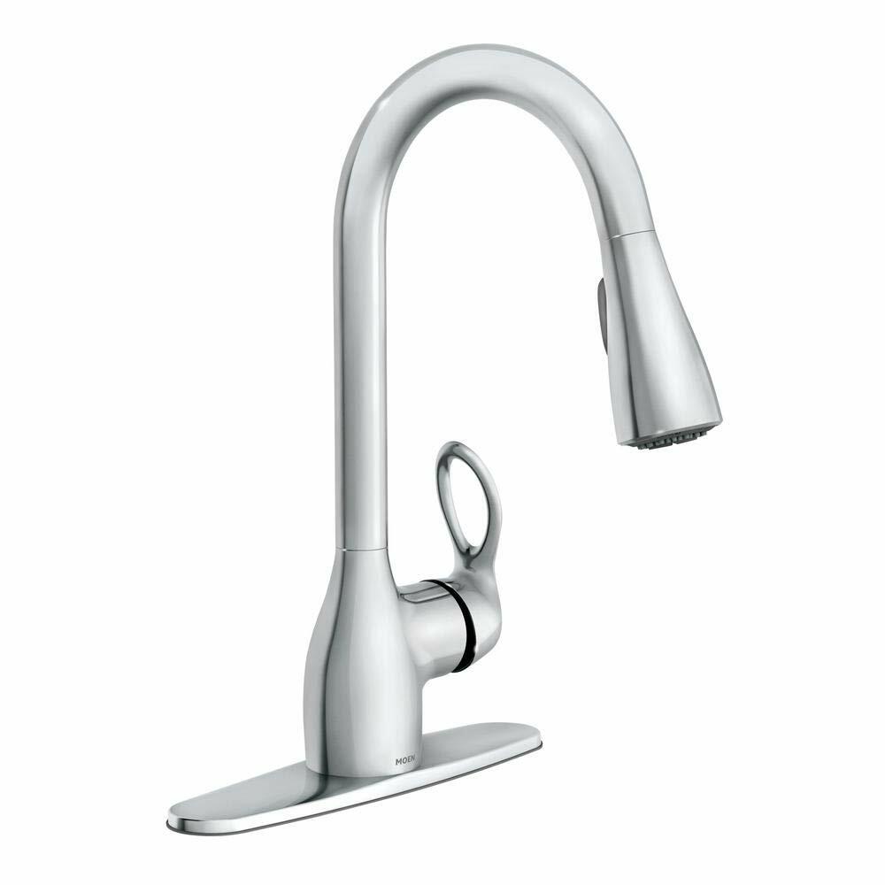 Moen CA87011 Single Handle Kitchen Faucet with Pullout Spray from the Kleo Collection (Low Lead Compliant)