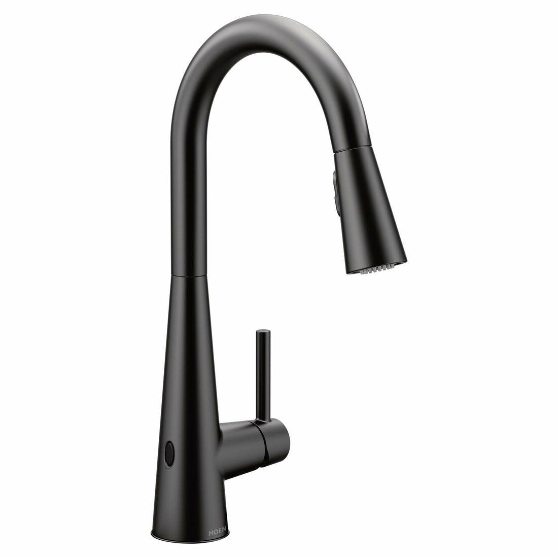 Moen Sleek Matte Black Motionsense Wave Sensor Touchless One-Handle High Arc Pulldown Modern Kitchen Faucet Featuring Power Clean, 7864EWBL