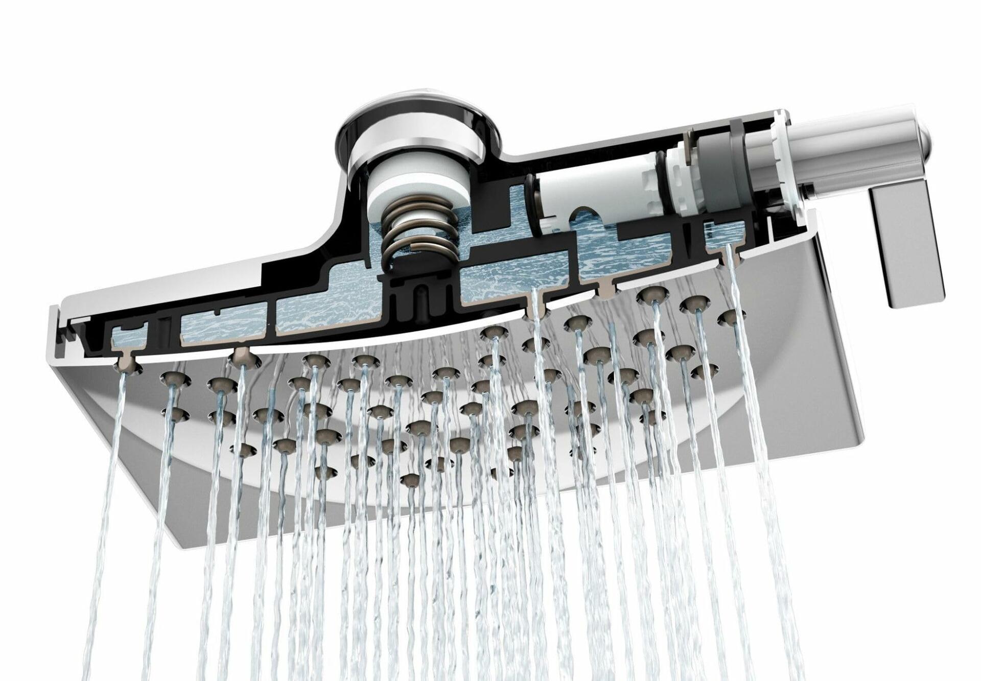 Moen Velocity Chrome Two-Function 8.5-Inch Diameter Spray Rainshower Showerhead, S6345