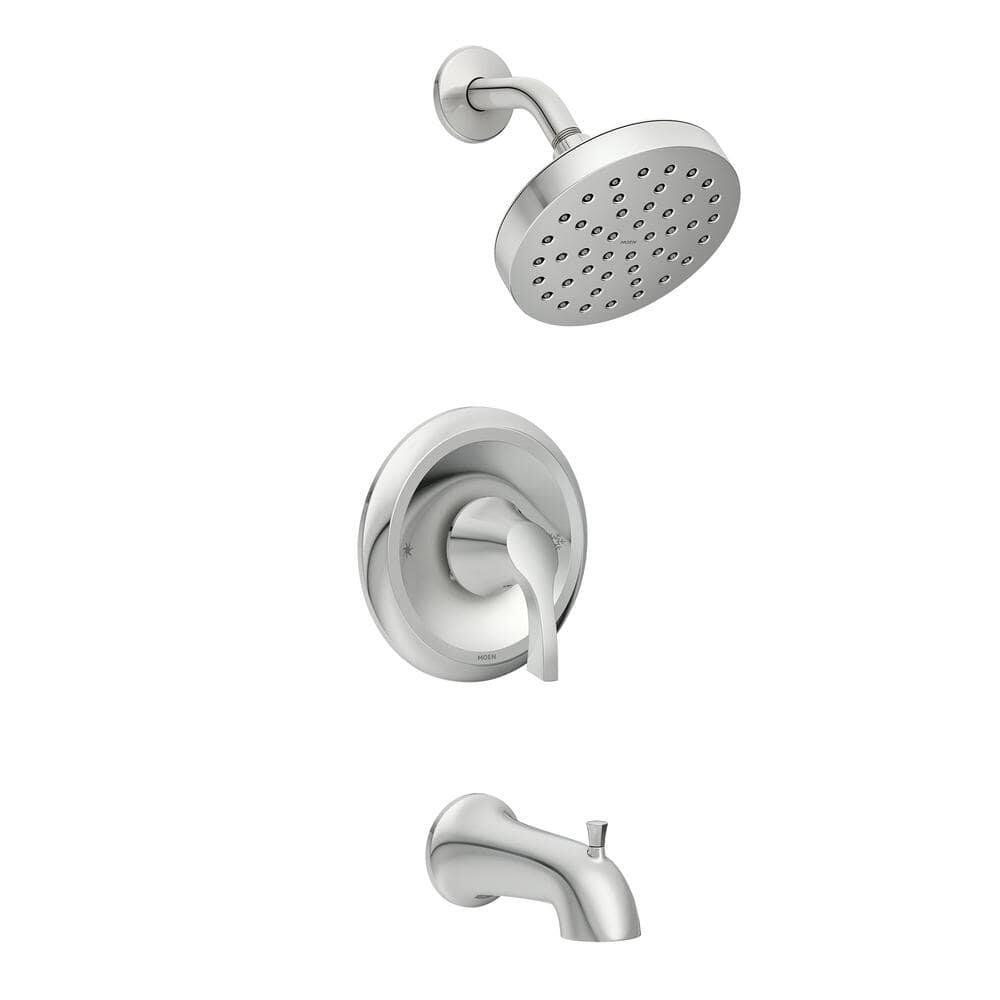 MOEN Korek Single-Handle 1-Spray Tub and Shower Faucet in Chrome (Valve Included)  Grey