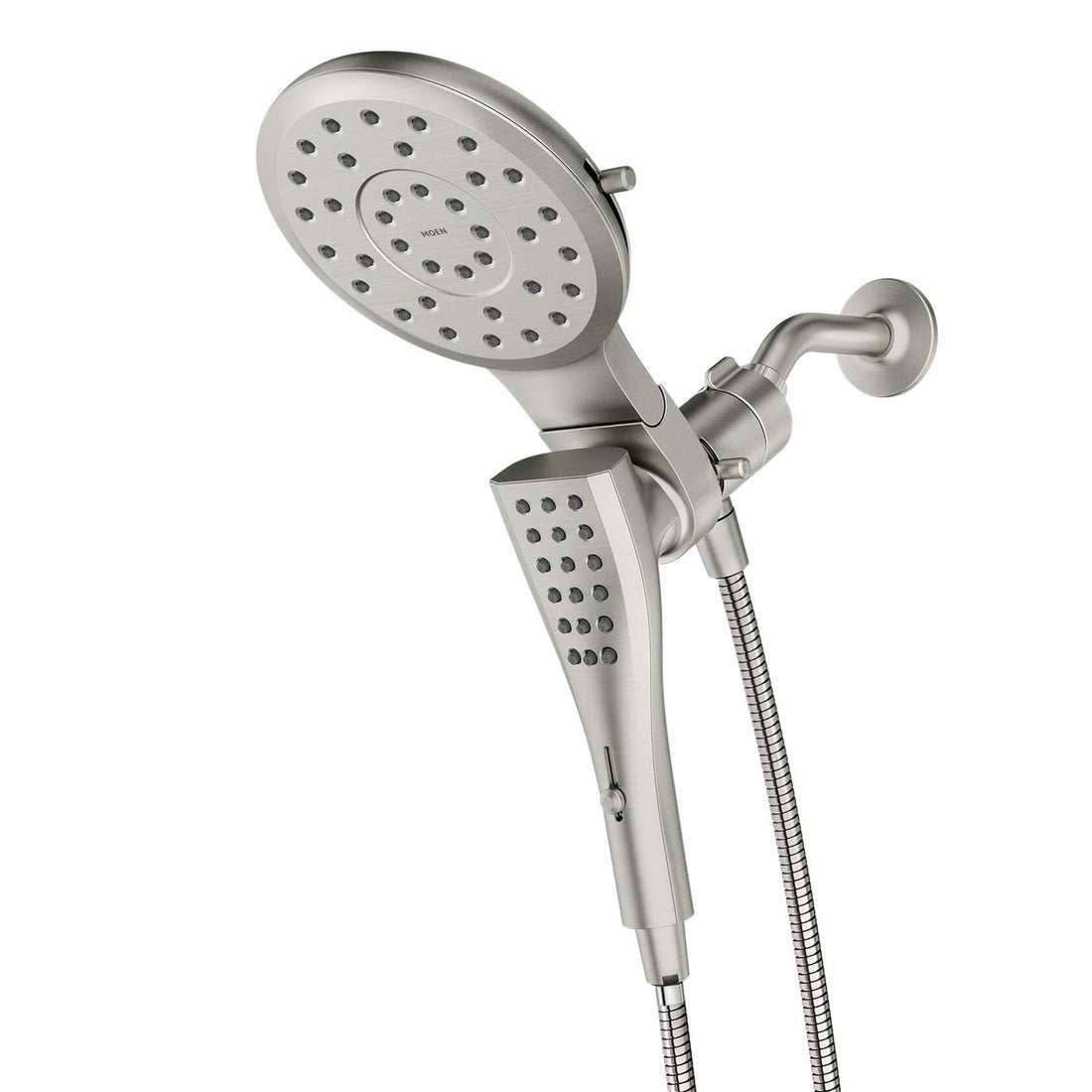 Moen 220C3EPBN Verso Eco-Performance Eight-Function 7-Inch Round Shower Spray Head with Handshower, 72-Inch Hose, Brushed Nickel