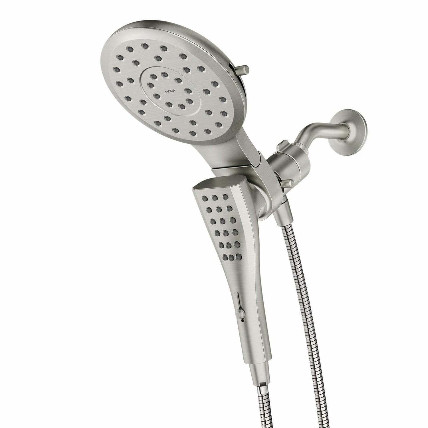 Moen 220C3EPBN Verso Eco-Performance Eight-Function 7-Inch Round Shower Spray Head with Handshower, 72-Inch Hose, Brushed Nickel