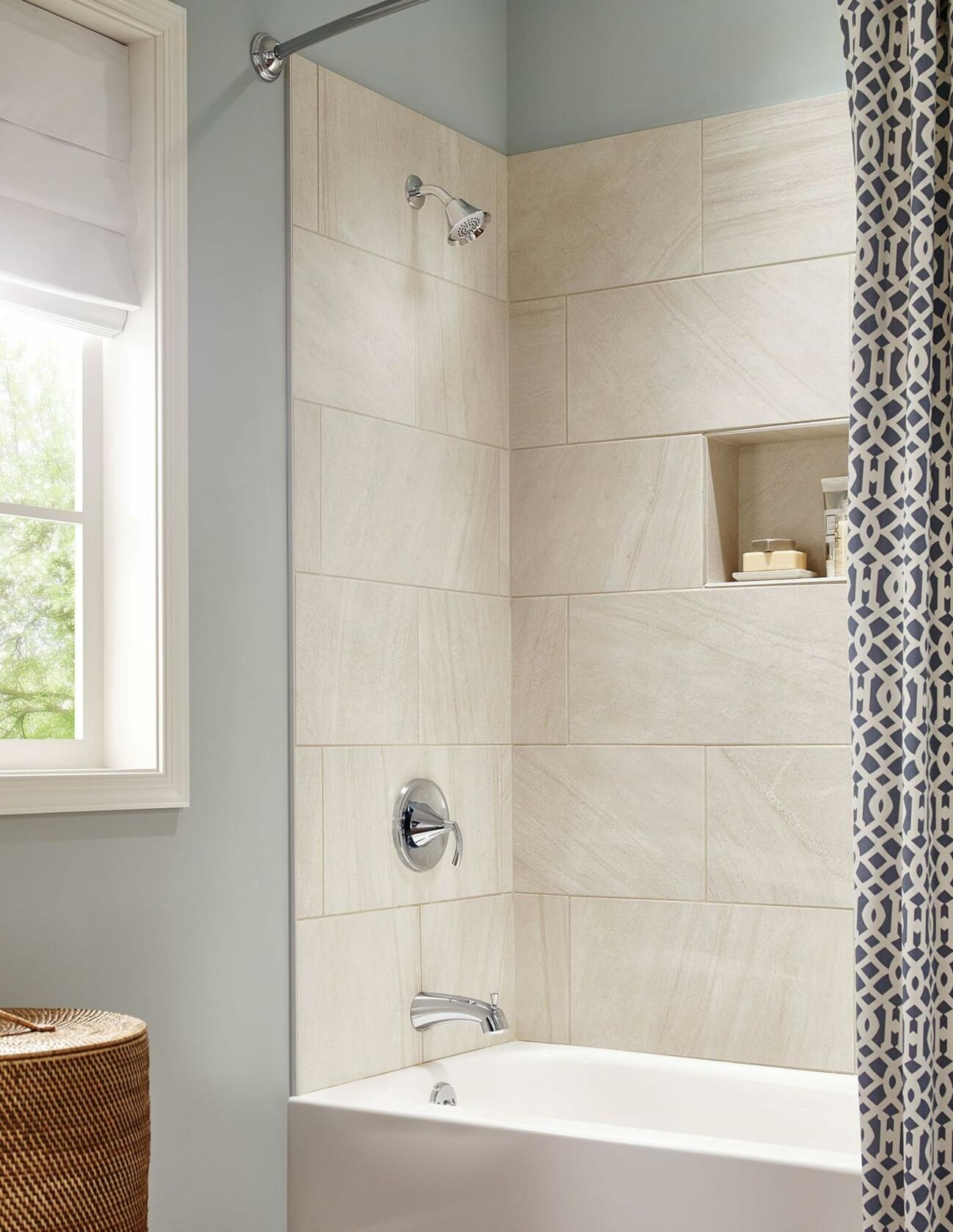 Moen Glyde Chrome 1-Handle Posi-Temp Tub and Shower Trim, Valve Required, T2743