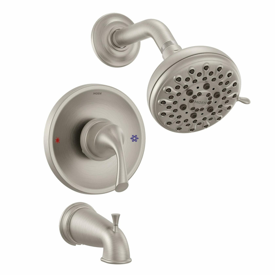 Moen Idora Spot Resist Brushed Nickel Posi-Temp Tub and Shower with Valve Included, 82115SRN