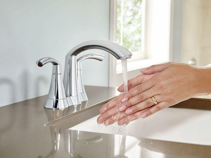 Moen Glyde Chrome Two-Handle High Arc Centerset Bathroom Faucet, 6172