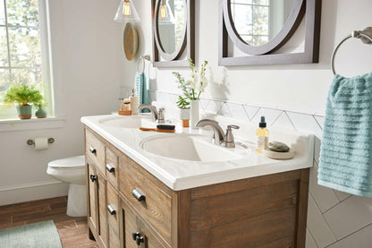 Moen Hilliard 2 Handle Centerset Lavatory Faucet - with Low Arc Spout, Mediterranean Bronze