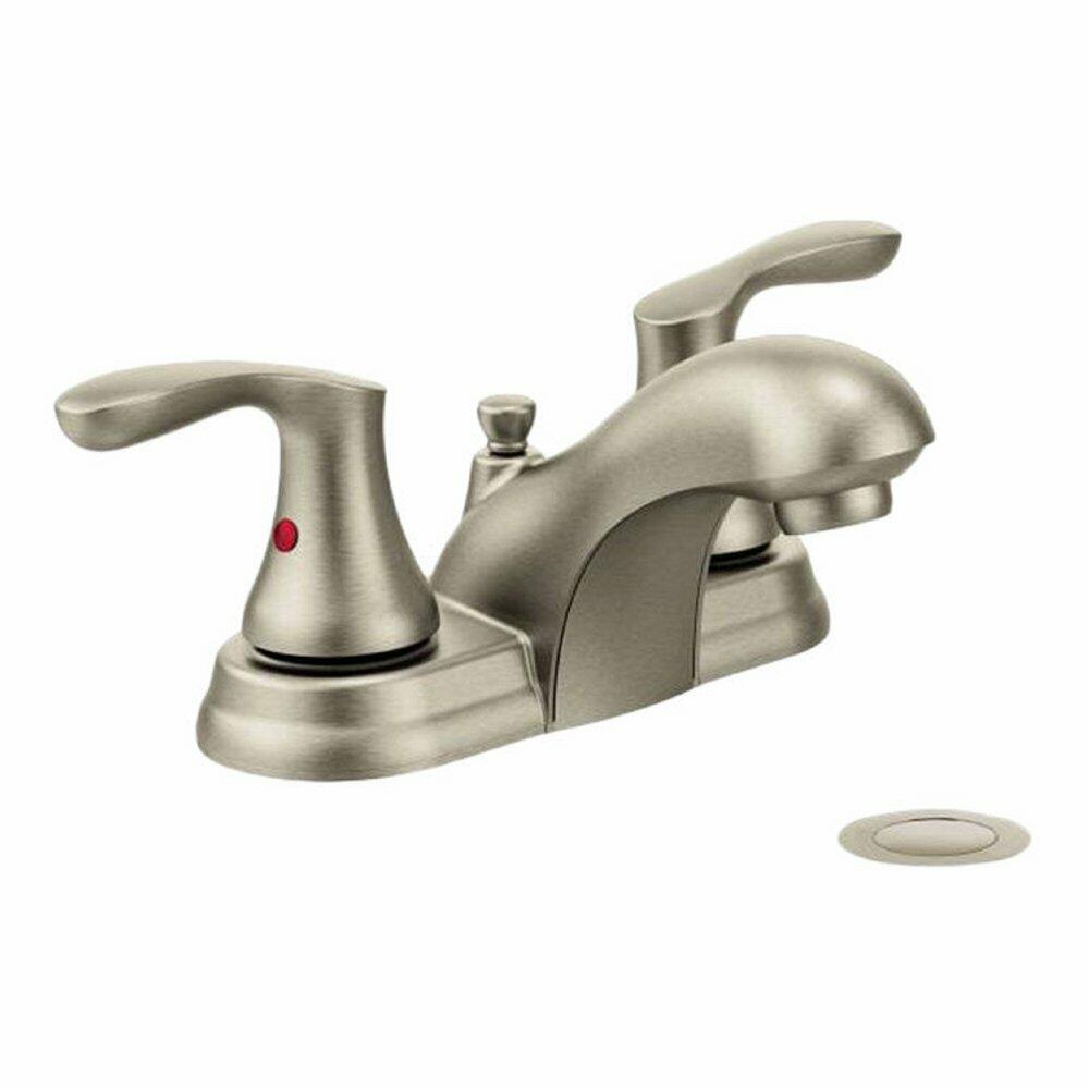 Cleveland Faucet Group 40225BN Cornerstone Low Arc Bathroom Faucet, Two Handle, with Pop-Up, Brushed Nickel, 1.2 GPM, 5.3 " x 8.1 " x 6.9"