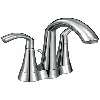 Moen Glyde Chrome Two-Handle High Arc Centerset Bathroom Faucet, 6172