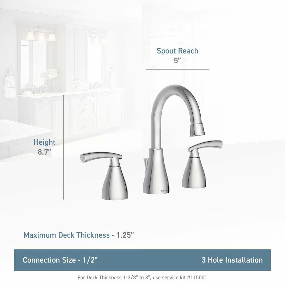 MOEN 84716 Essie 8 in. Widespread 2-Handle Bathroom Faucet in Chrome