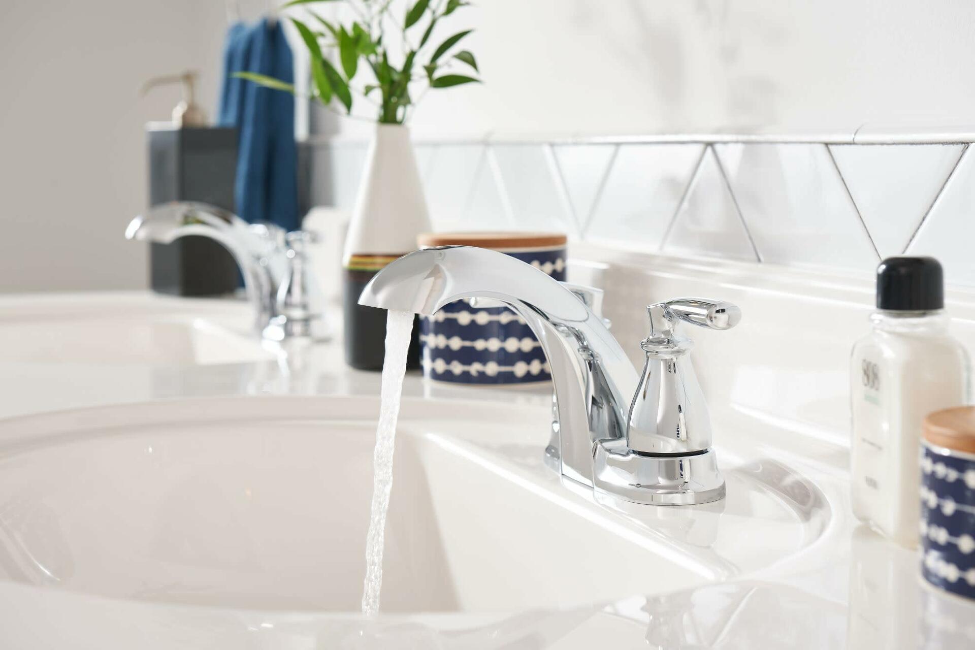 Moen Hilliard 2 Handle Centerset Lavatory Faucet - with Low Arc Spout, Mediterranean Bronze
