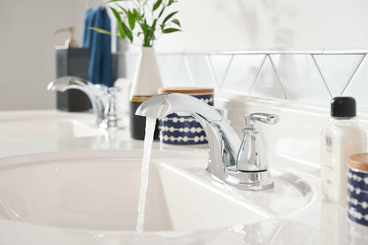 Moen Hilliard 2 Handle Centerset Lavatory Faucet - with Low Arc Spout, Mediterranean Bronze