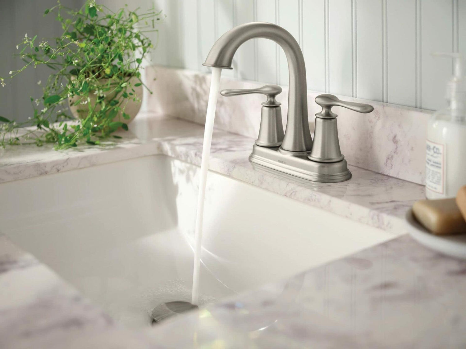 Moen 84092SRN Ellicott 4" Lavatory Faucet, Spot Resist Brushed Nickel