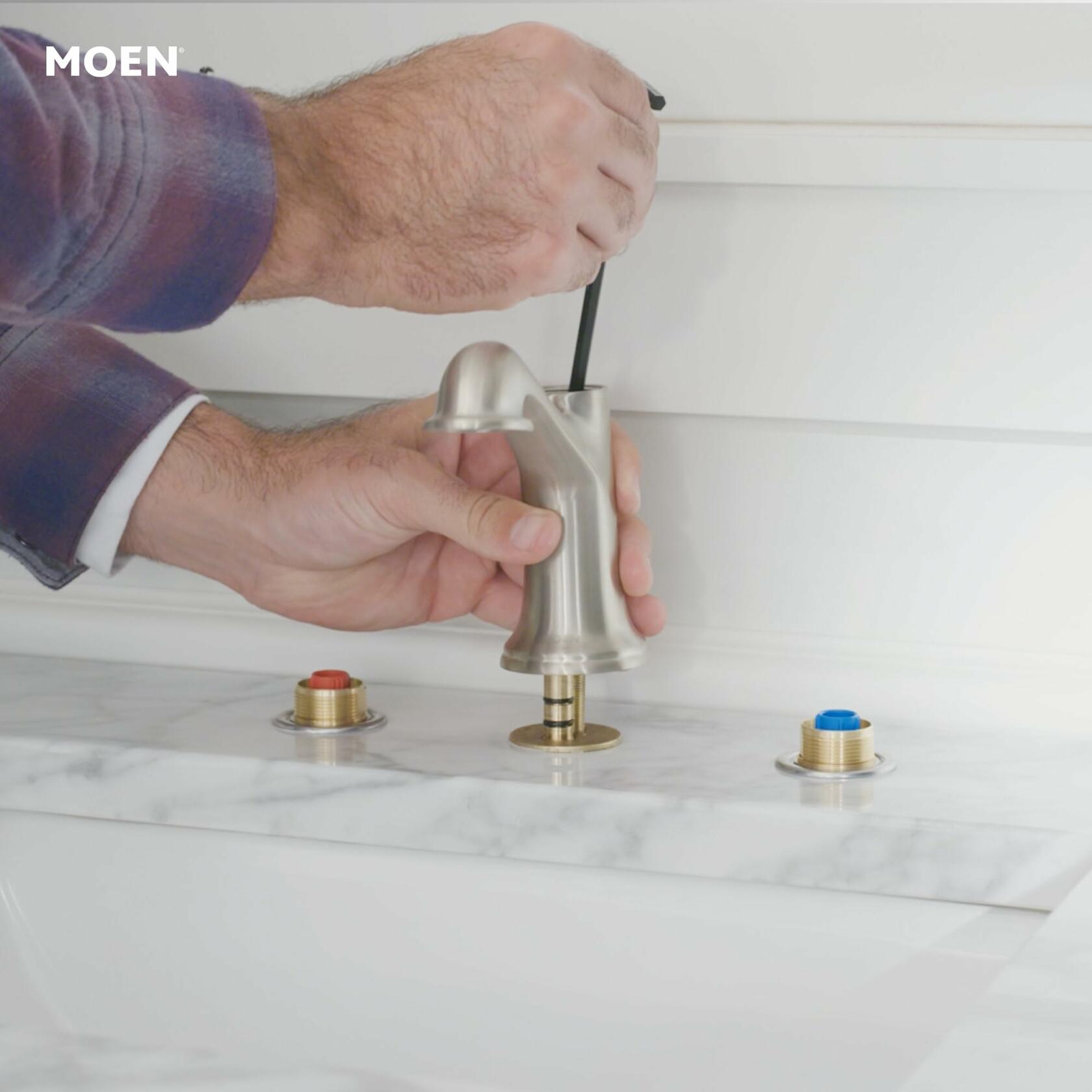 Moen Widespread Bathroom Sink Faucet Rough In Water Valve with Drain Assembly, 9000