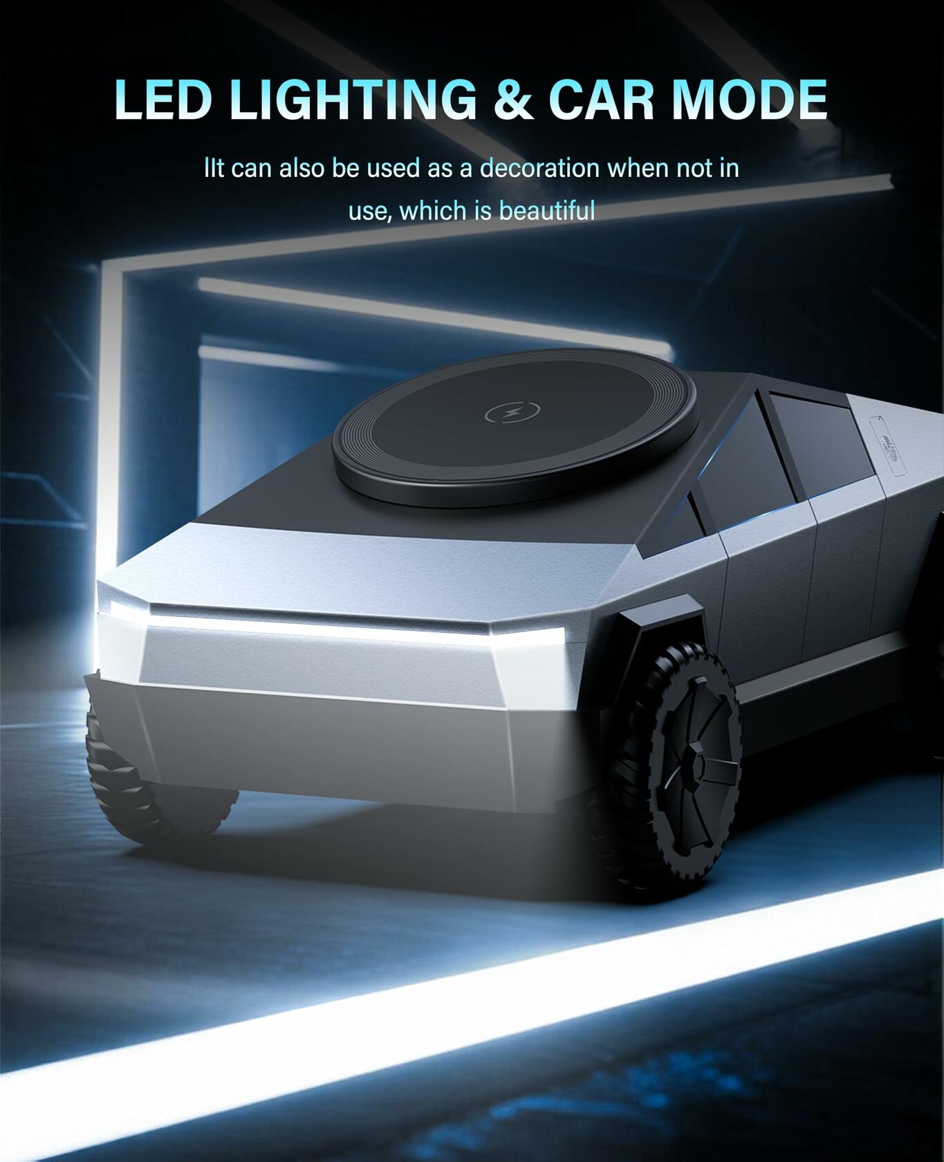 Cyberdock 3 in 1 MagSafe Charging Stand for Apple Device, Rotating Magnetic Fast Wireless Charger Stand with Ambient Light for iPhone 17-12, Apple Watch, AirPod (Gray)