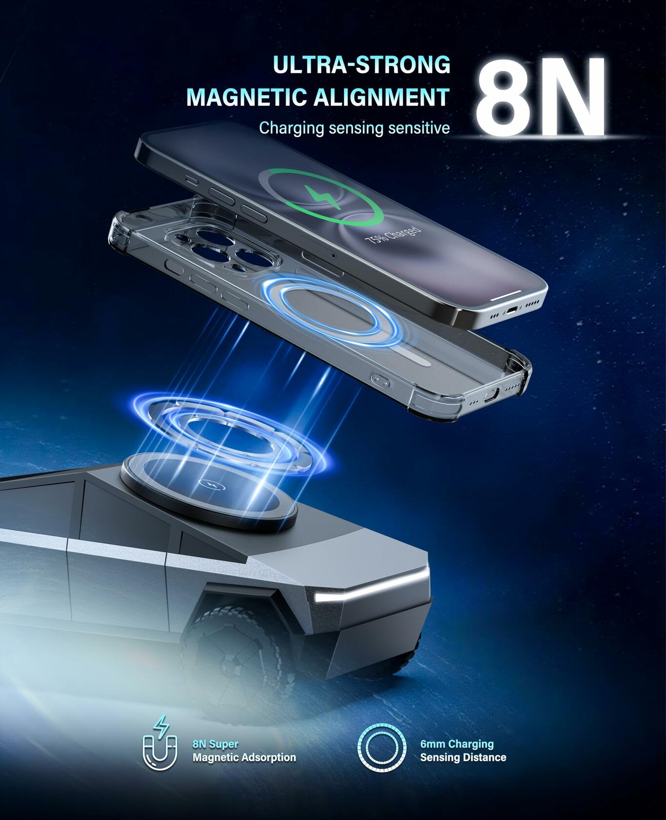 Cyberdock 3 in 1 MagSafe Charging Stand for Apple Device, Rotating Magnetic Fast Wireless Charger Stand with Ambient Light for iPhone 17-12, Apple Watch, AirPod (Gray)