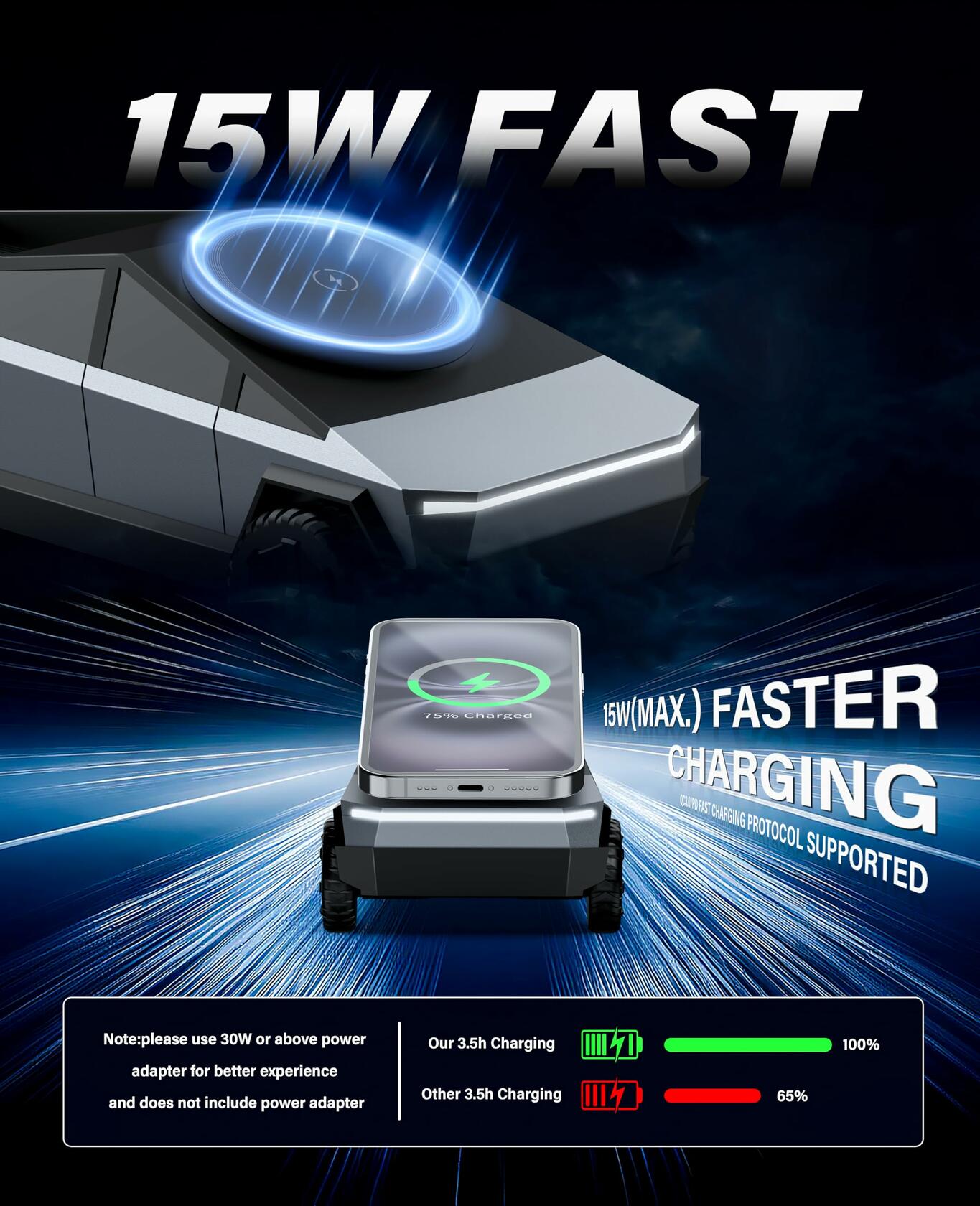 Cyberdock 3 in 1 MagSafe Charging Stand for Apple Device, Rotating Magnetic Fast Wireless Charger Stand with Ambient Light for iPhone 17-12, Apple Watch, AirPod (Gray)