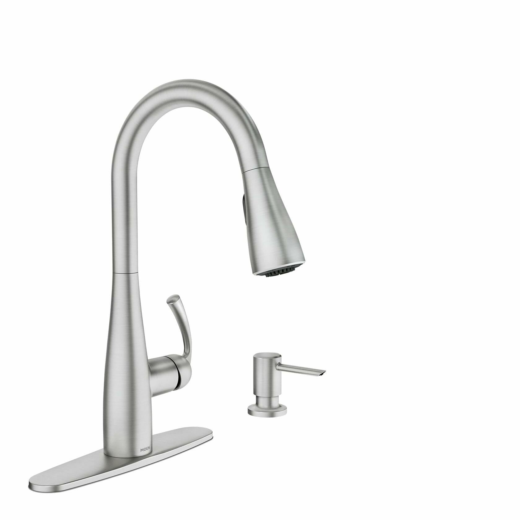 MOEN Essie 87014SRS Single-Handle Pull-Down Sprayer Kitchen Faucet with Reflex and Power Clean in Spot Resist Stainless - Like New