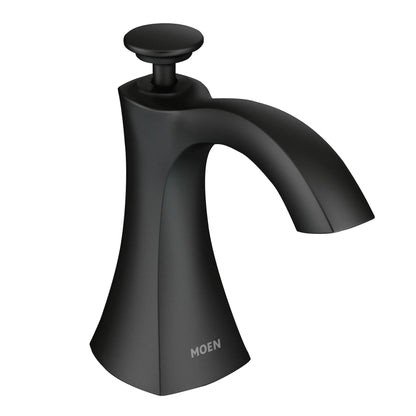 MOEN Transitional S3948BL Deck Mounted Kitchen Soap Dispenser in Matte Black