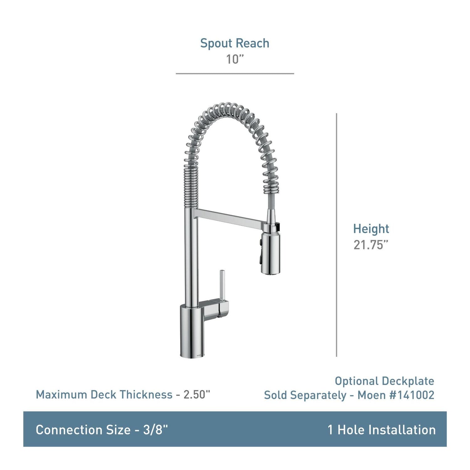 MOEN Align 5923BG Single-Handle Pre-Rinse Spring Pull-Down Sprayer Kitchen Faucet with Power Boost in Brushed Gold - Like New