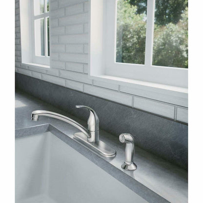 MOEN Adler 87604 Single Handle Deck-mount Kitchen Faucet with Sprayer in Chrome