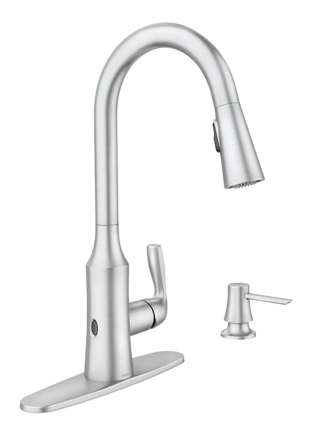 MOEN Cadia 87869EWSRS Touchless Activation Pulldown Kitchen Faucet in Spot Resist Stainless