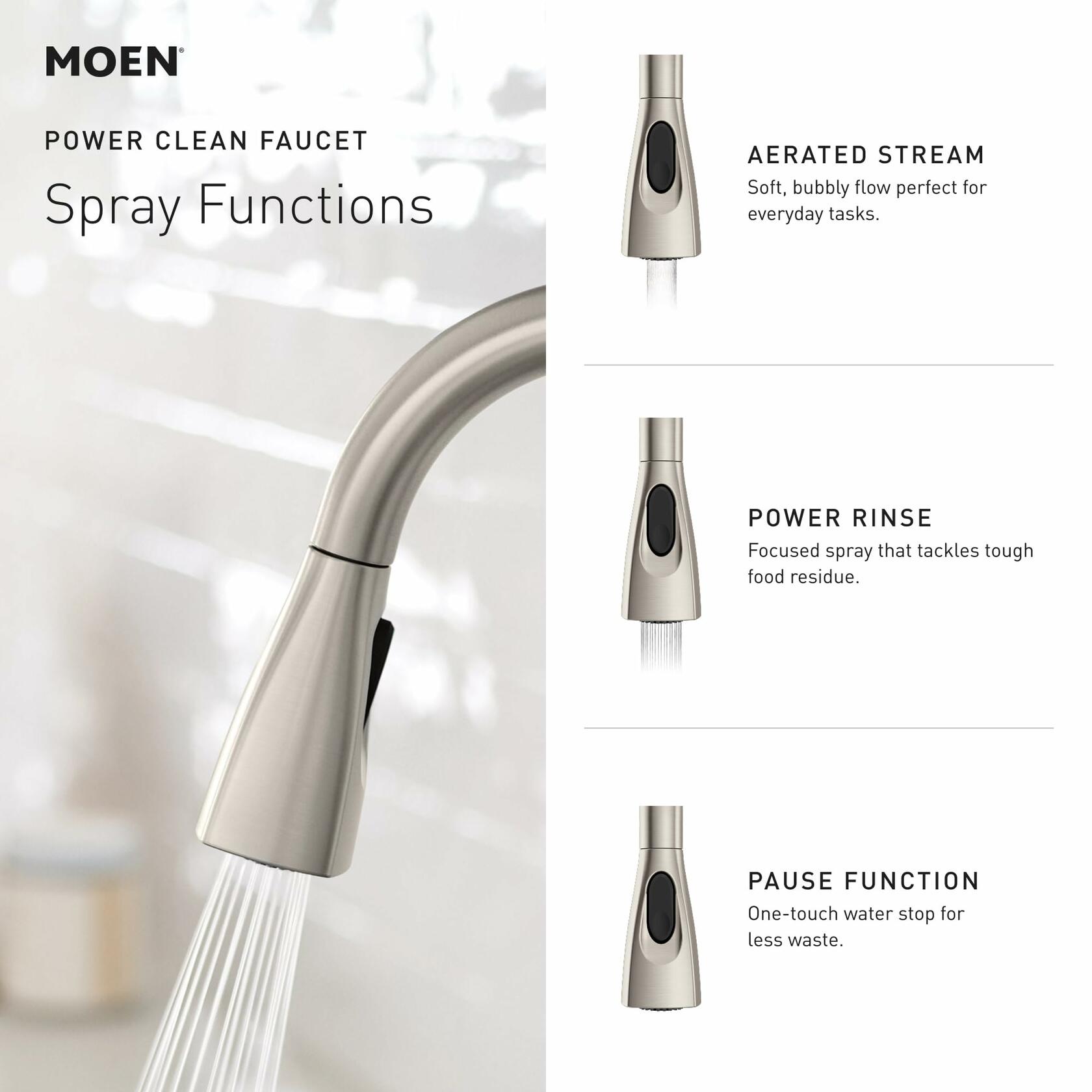 MOEN Kiran 87599SRS One-Handle High Arc Pulldown Kitchen Faucet in Spot Resist Stainless