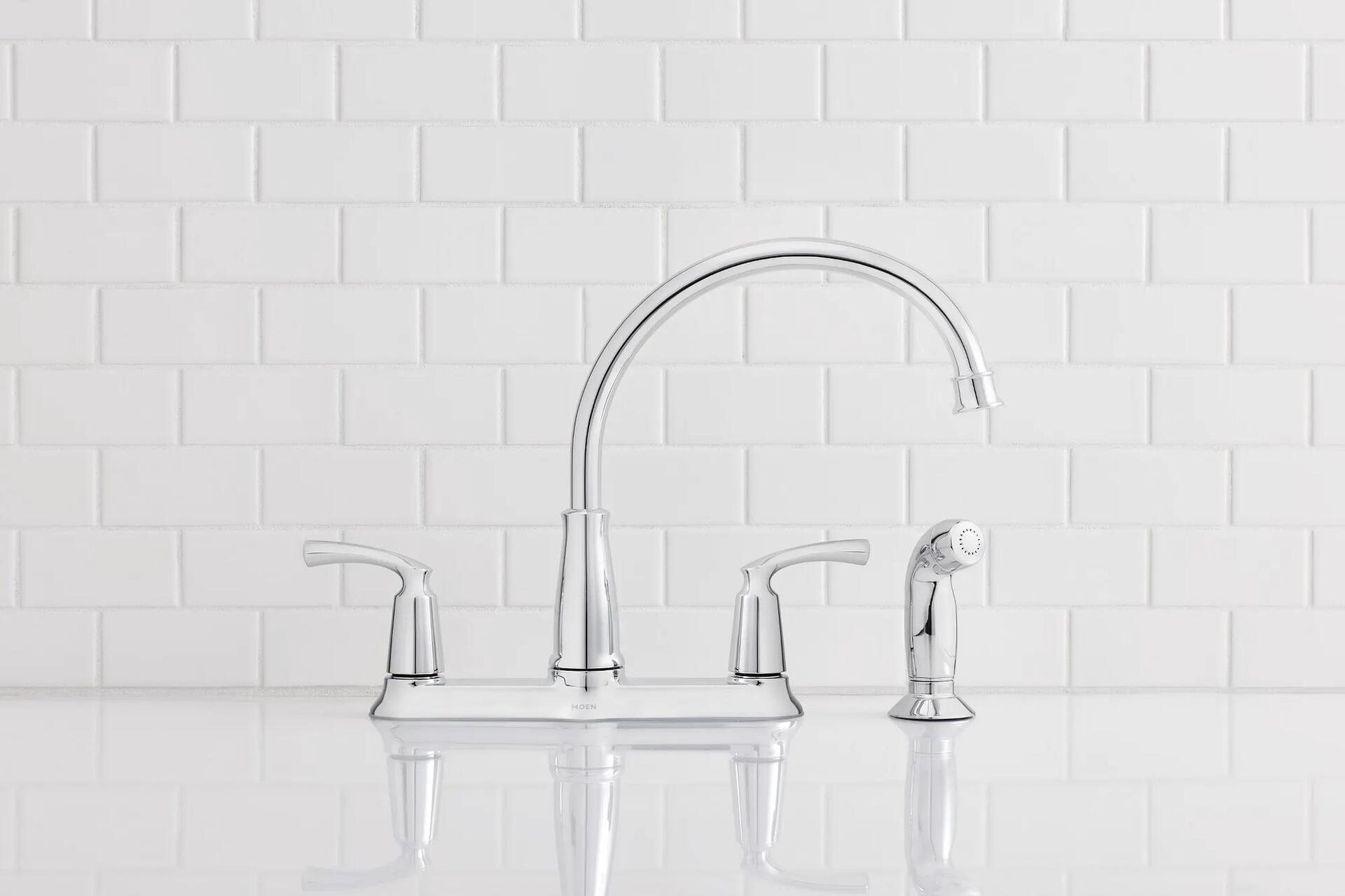 MOEN Bexley 87403 High Arc Kitchen Faucet with Side Spray in Chrome