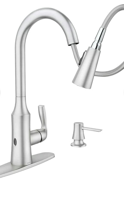 MOEN Cadia 87869EWSRS Touchless Activation Pulldown Kitchen Faucet in Spot Resist Stainless