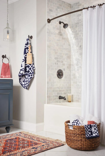 MOEN Hilliard 82537BRB Posi-Temp Rain Shower Single-Handle Shower Faucet Trim Kit in Mediterranean Bronze (Valve Included)
