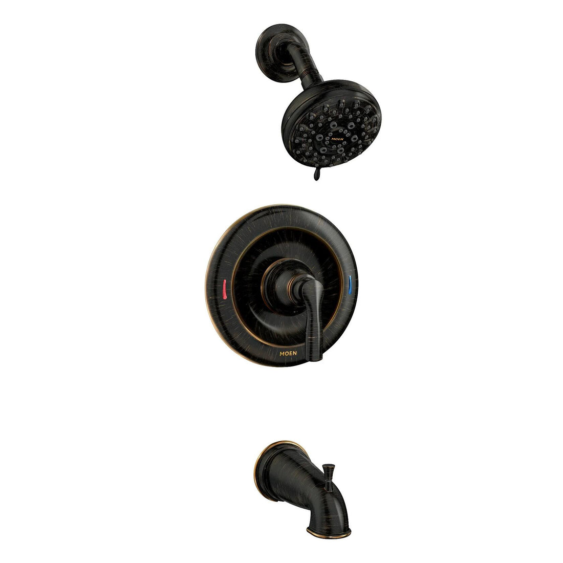 MOEN Hilliard 82537BRB Posi-Temp Rain Shower Single-Handle Shower Faucet Trim Kit in Mediterranean Bronze (Valve Included)