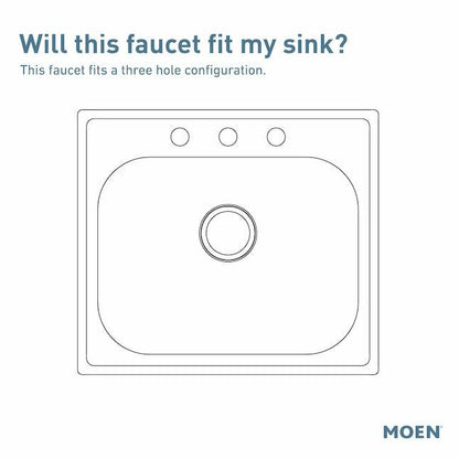 MOEN Chateau 67434 One-Handle Kitchen Faucet with Integrated Side Spray in Chrome