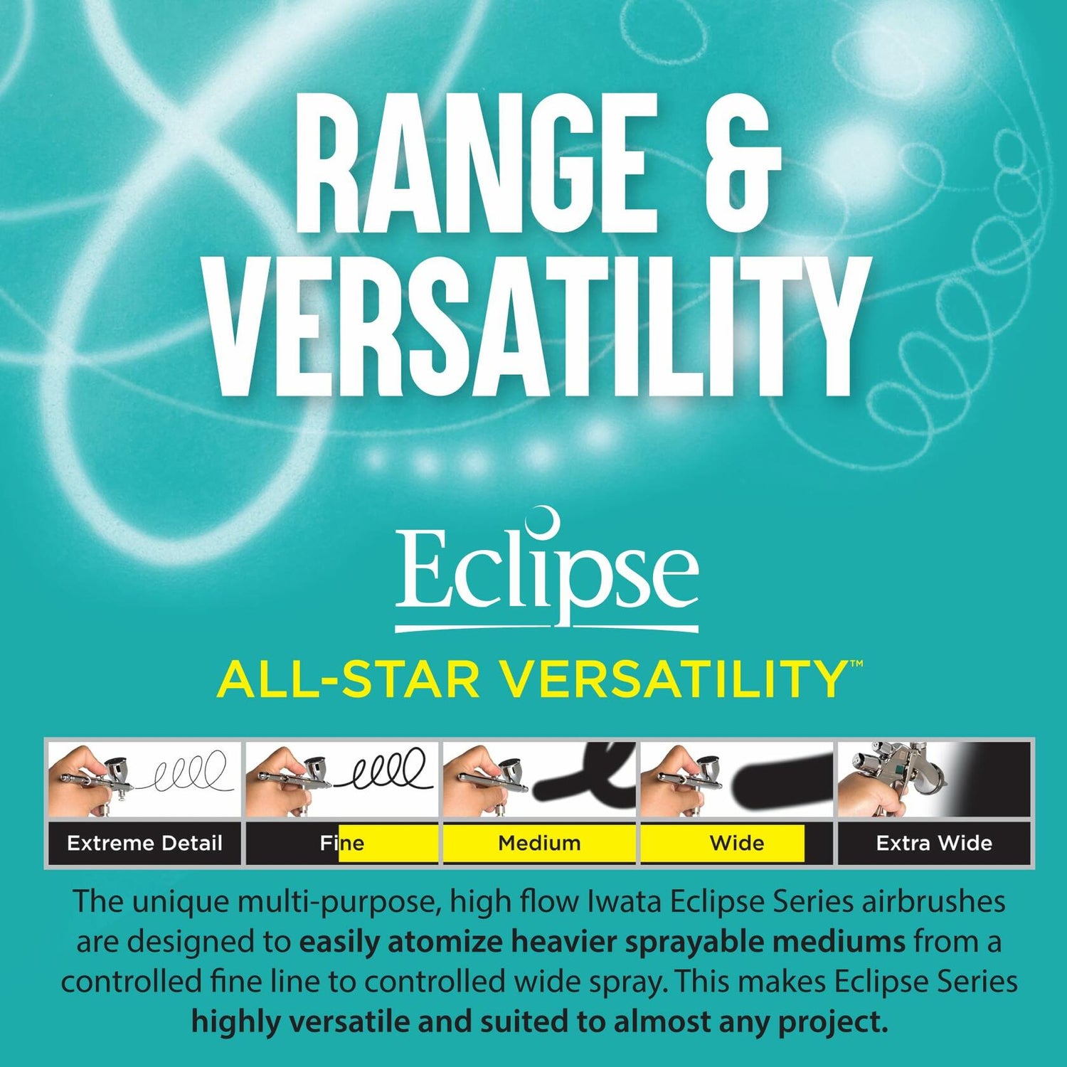 Iwata Eclipse HP-CS Airbrush - Gravity Feed Dual Action, High-Flow Atomization for Fine Detail to Wide Coverage – E3 Nozzle, 0.24 oz Cup – Ideal for Artists, Model Painting, Cosplay &amp; More