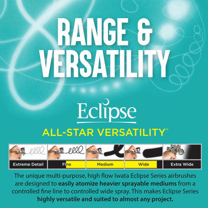 Iwata Eclipse HP-CS Airbrush - Gravity Feed Dual Action, High-Flow Atomization for Fine Detail to Wide Coverage – E3 Nozzle, 0.24 oz Cup – Ideal for Artists, Model Painting, Cosplay &amp; More