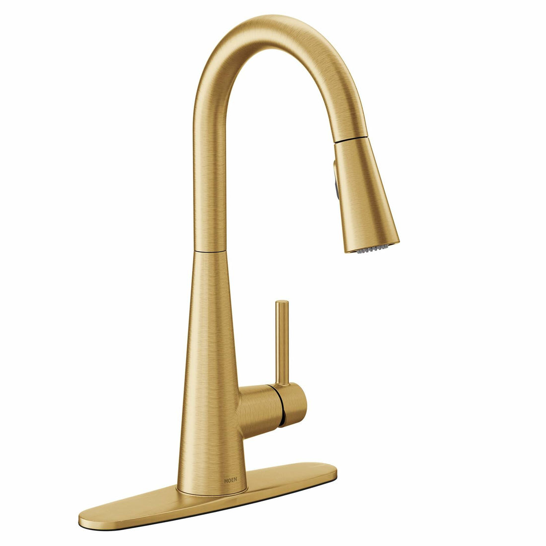 MOEN Sleek 7864BG One-Handle Single-Hole Pulldown Kitchen Faucet with Pulldown Sprayer in Brushed Gold