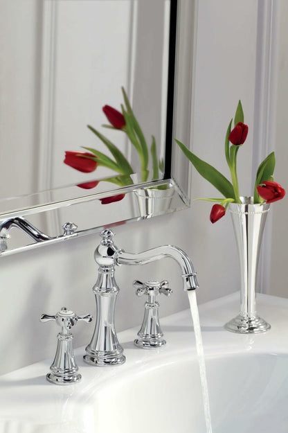 MOEN Weymouth TS42114 Two-Handle Widespread Cross Handle Bathroom Faucet Trim Set in Chrome (Valve Required)