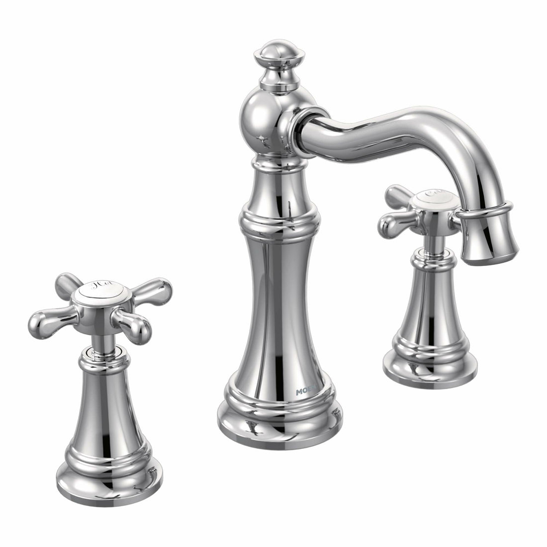 MOEN Weymouth TS42114 Two-Handle Widespread Cross Handle Bathroom Faucet Trim Set in Chrome (Valve Required)