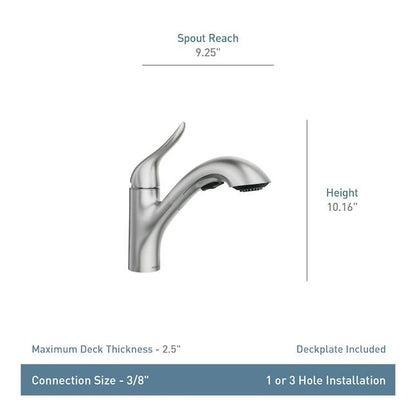 MOEN Koa 87931SRS Single Handle Pull-out Kitchen Faucet with Sprayer in Spot Resist Stainless