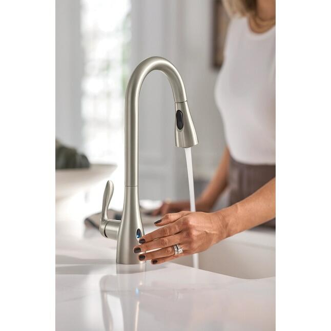 MOEN Georgene 87912EWSRS One-Handle Pulldown Touchless Kitchen Faucet with Sprayer in Spot Resist Stainless