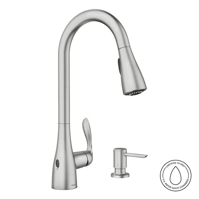 MOEN Georgene 87912EWSRS One-Handle Pulldown Touchless Kitchen Faucet with Sprayer in Spot Resist Stainless