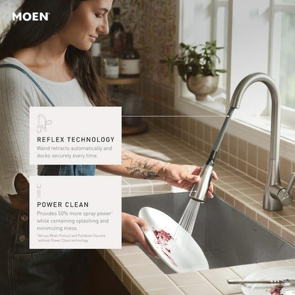 MOEN Georgene 87912EWSRS One-Handle Pulldown Touchless Kitchen Faucet with Sprayer in Spot Resist Stainless