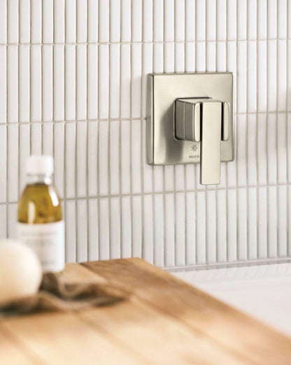 MOEN 90 Degree WTS911BN Single Handle Wall Mount Tub Filler High Flow Tub Faucet with 10" Spout Reach in Brushed Nickel