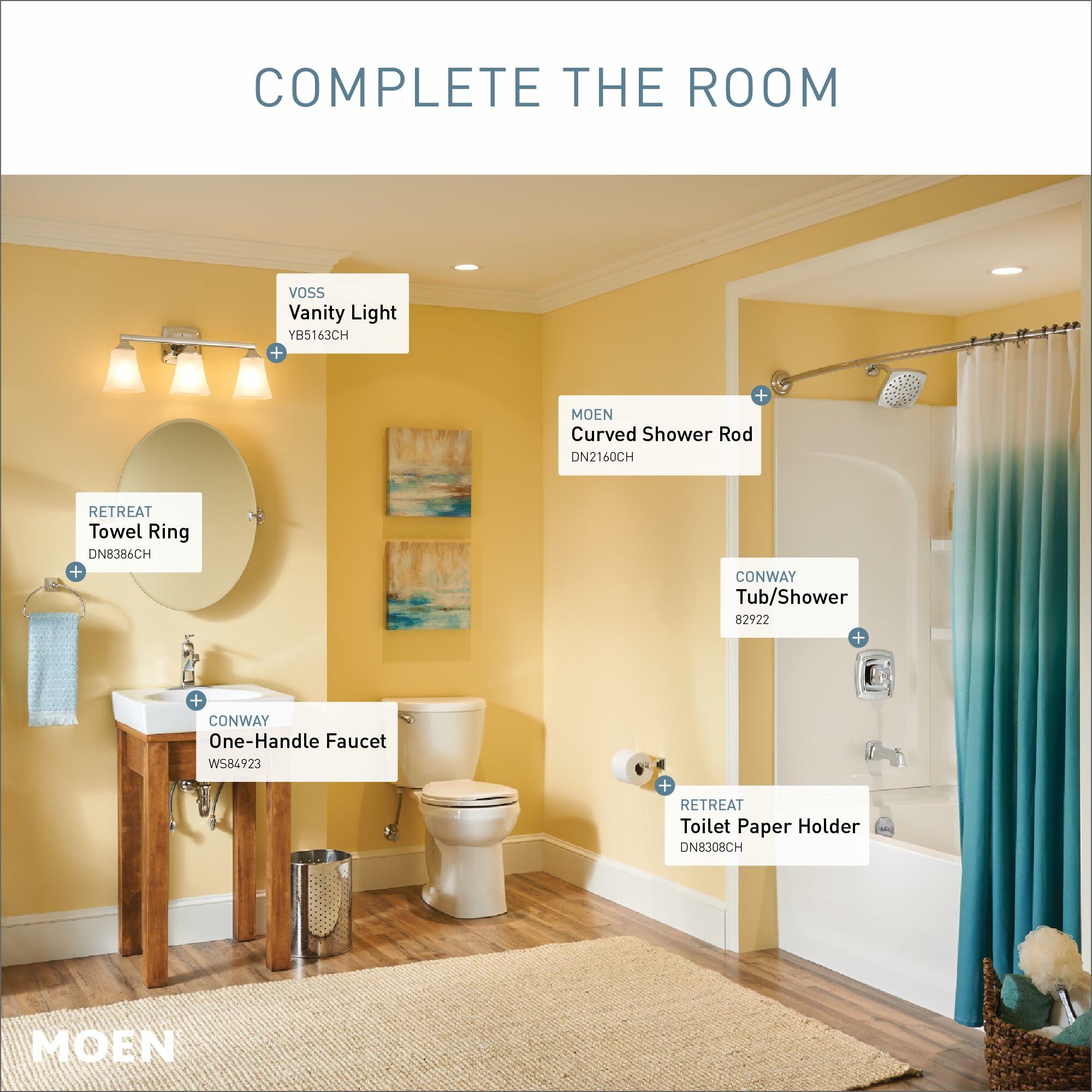 MOEN Conway WS84923 One-Handle Single Hole Bathroom Sink Faucet with Drain Assembly in Chrome