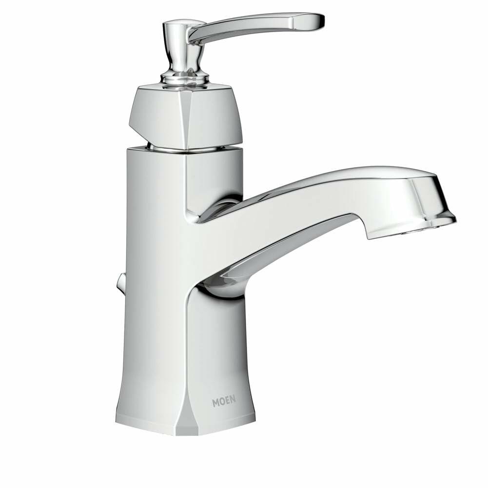 MOEN Conway WS84923 One-Handle Single Hole Bathroom Sink Faucet with Drain Assembly in Chrome