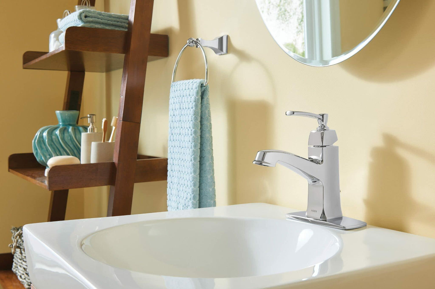 MOEN Conway WS84923 One-Handle Single Hole Bathroom Sink Faucet with Drain Assembly in Chrome