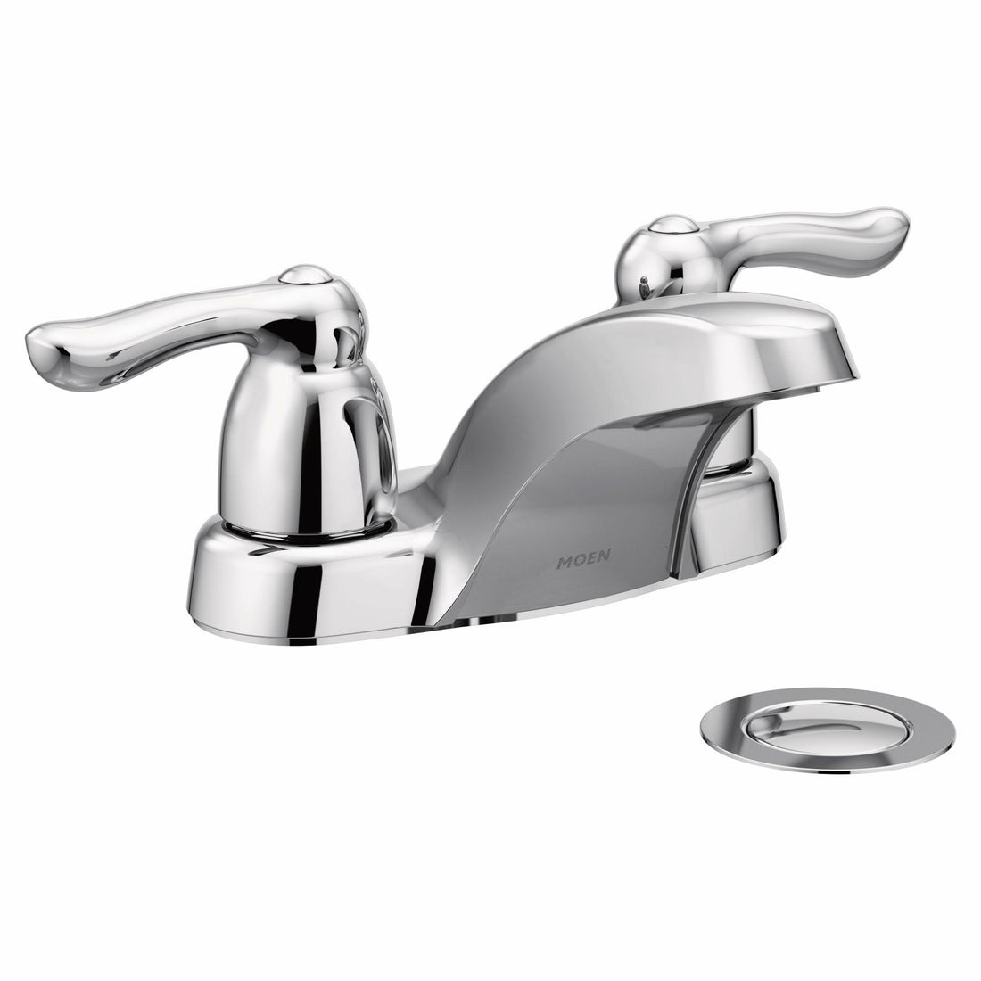 MOEN Chateau 4925 Two-Handle Low Arc Bathroom Sink Faucet in Chrome (Drain Included)