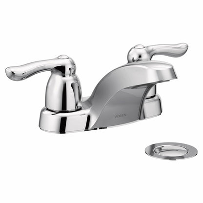 MOEN Chateau 4925 Two-Handle Low Arc Bathroom Sink Faucet in Chrome (Drain Included)