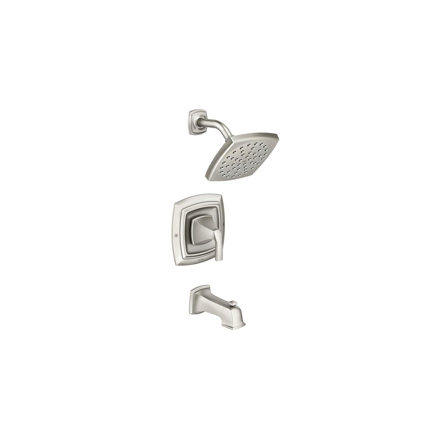 MOEN Finney 82721SRN One-Handle Tub and Shower Faucet in Spot Resist Brushed Nickel (Valve Required)